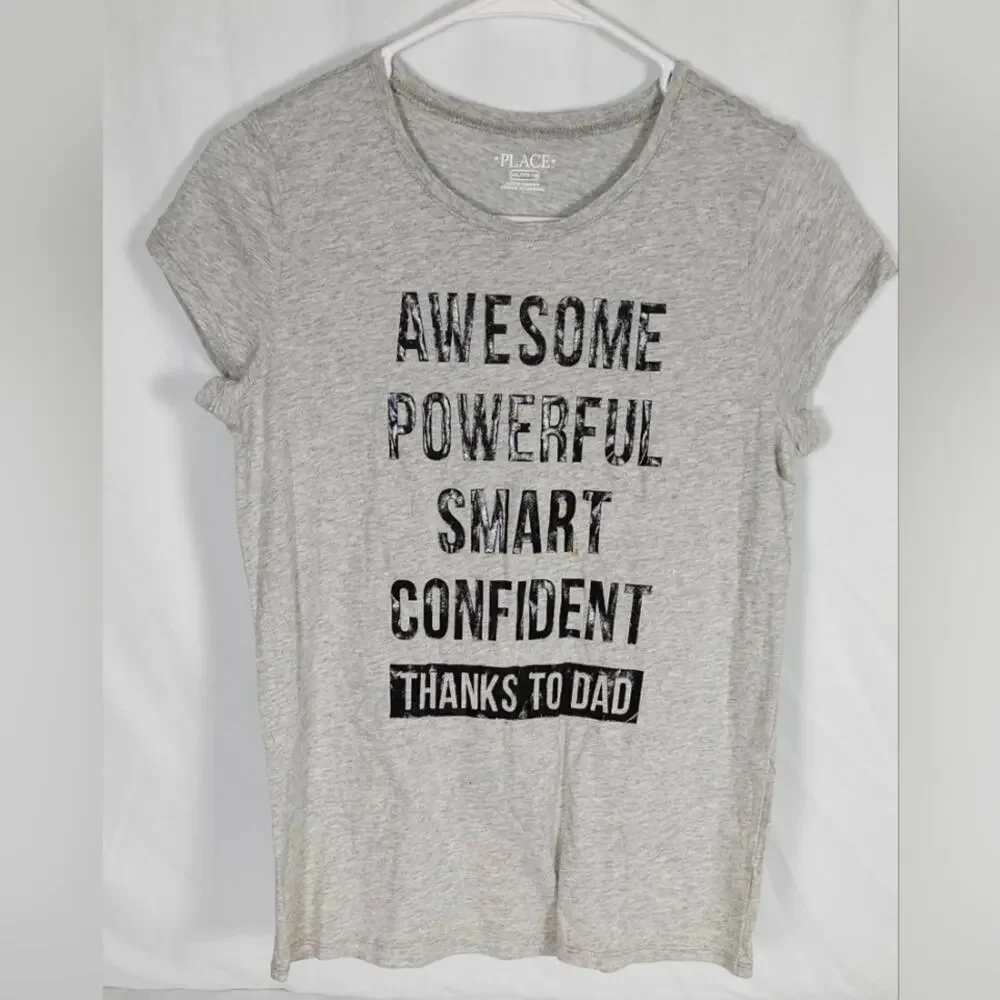 Children’s Place Gray Graphic Tee • Size 16 XXL Girls • GUC